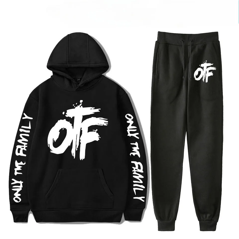 Harajuku Comfortable Funny OTF Letter Print Sweatshirt Sweatpants Suit Men_Women Hoodies+ Trousers Suit Cute 2 Piece Set Clothes
