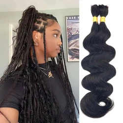 Body Wave Braiding Hair Human Hair Double Drawn Bulk Human Hair For Braiding No Weft Bundles For Boho Knotless Braids Wholesale