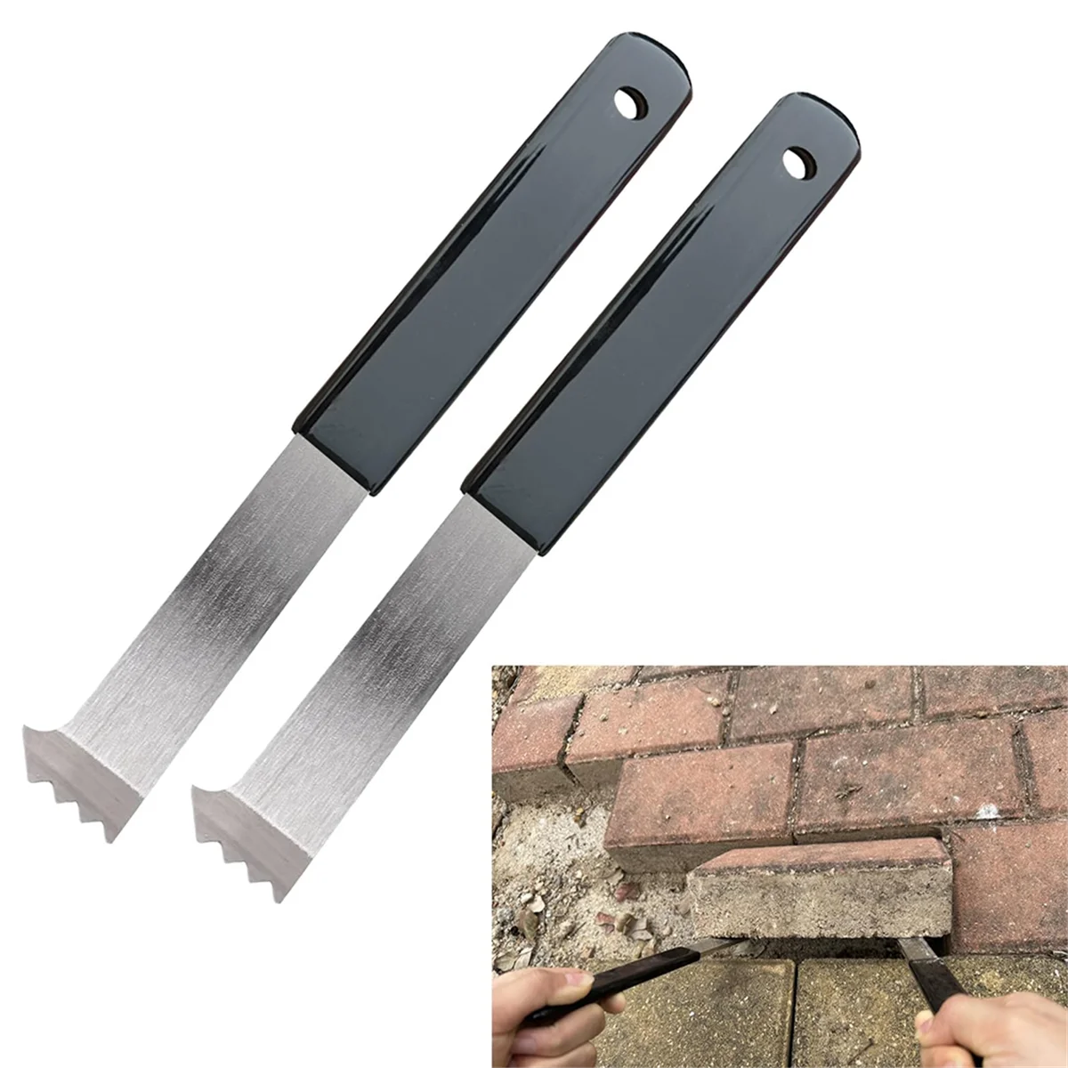 NEW 2-Pack Heavy-Duty Paver Puller & Extractor Tool - Steel Paver Lifter with Micro-Type Teeth & Gripper Slots for Brick