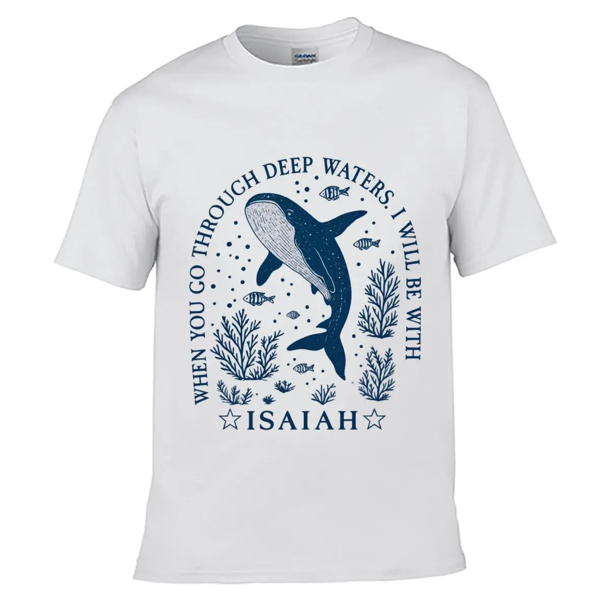 When You Go Through Deep Waters Isaiah Whale Shark short-sleeved T-shirt