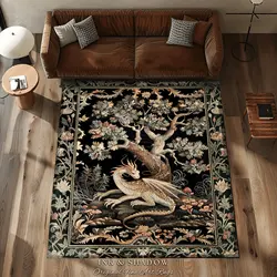 Fantasy Inspired Area Rug Dark Academia Gothic Book Nook Decor Fairycore Bedroom Magical Dragon Aesthetic Maximalist Rug