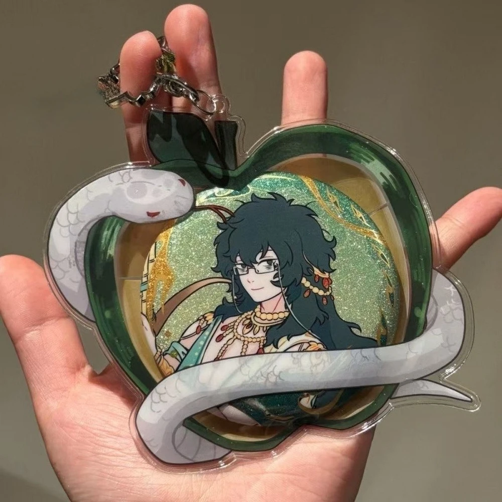 Snake & Apple Acrylic Gothic Anime Badge Display Keychain Badge Holder Versatile Display Protect Store Photo Props Accessories