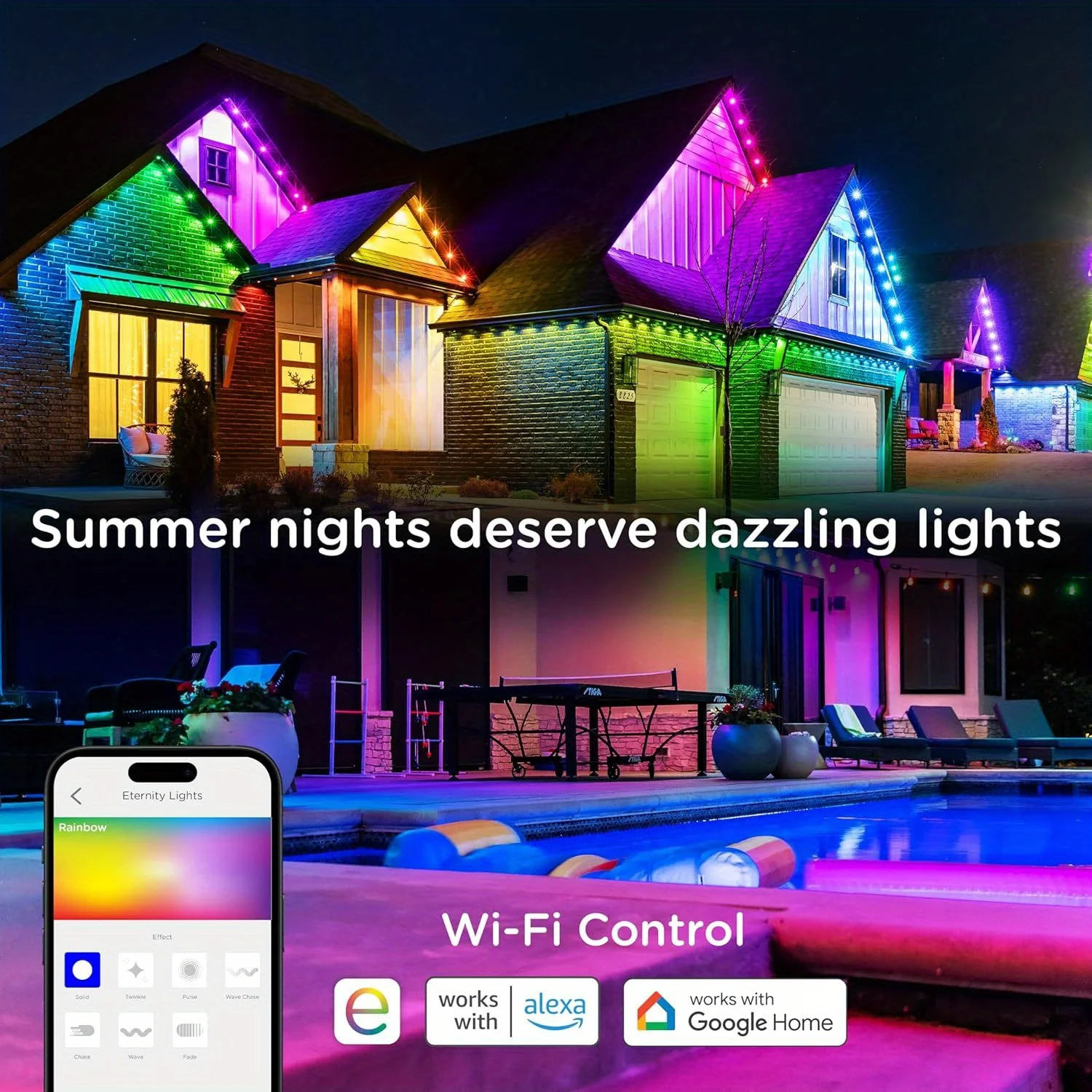 Kerstdecoratie Lichtsnoer RGB Hoekverlichting Outdoor LED Dakrandverlichting DIY Scène Sfeerverlichting Vakantiedecoratie