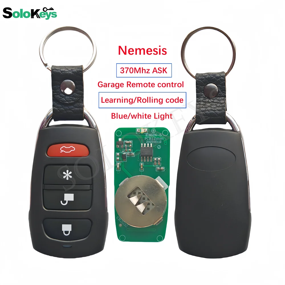 5Pcs/Lot SoloKeys Nemesis Universal Remote Control 370Mhz ASK Car Alarm Learning Code (Blue Light),Rolling Code (White Light)