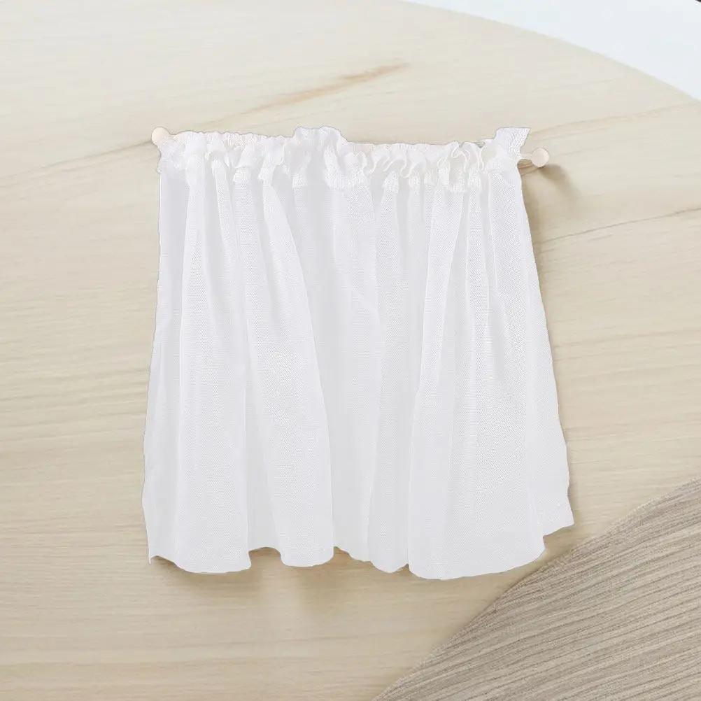 

2Pcs Miniature Lace Window Curtain Set Soft Mini Window Drapes DIY Accessories for Tiny House Decoration Scene Prop