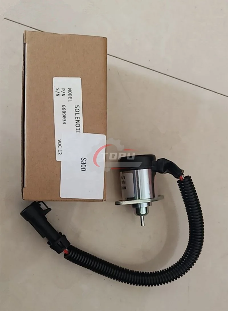 الملف اللولبي لإيقاف الوقود 6689034 اغلاق صمام 1G577-60010,1G577-60011 لكوبوتا V3300 V3800 #4