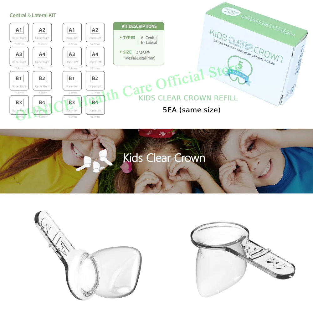 

‌ 5 шт., прозрачные передние коронки Shinhung Dental-детские полоски лиственных зубов, детские стоматологические маленькие упаковки