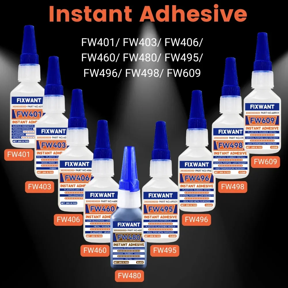 Different Instant Adhesives - Strong Bond for PVC, Ceramic, Wood, Leather - Shockproof & Heat Resistant Glue for DIY/Home Fixing