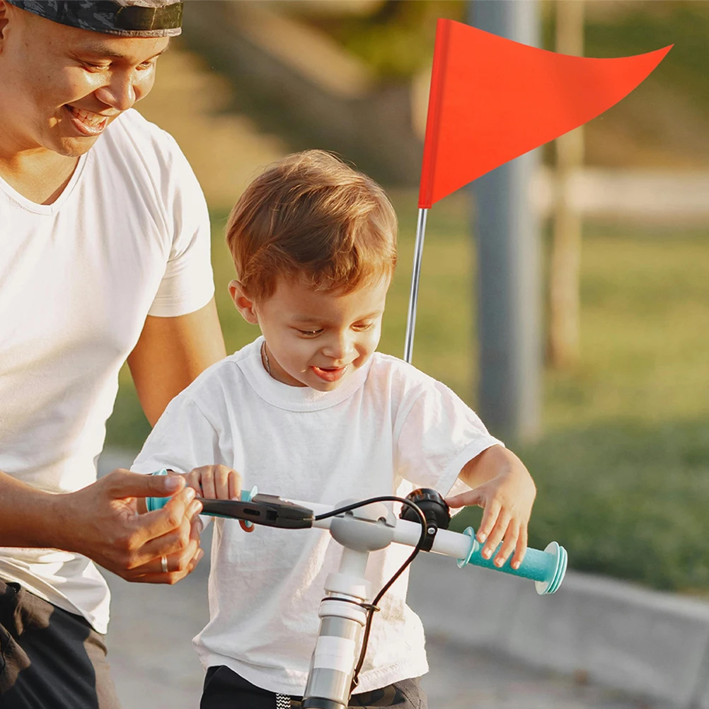 

10pcs Bicycle Safety Flags For Kids: High Visibility Triangular Warning Flags Durable Lightweight Replacement Pennant For Parks