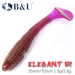 B & U 55mm/70mm Fat Impact Ring Shad Fishing Lure esche in plastica morbida Swimbait Jigging Lure esche artificiali