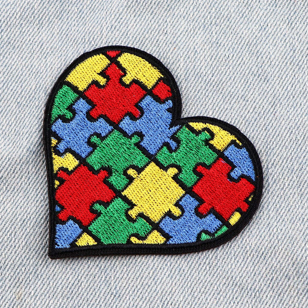 Autism Awareness Puzzle Embroidered Patches For Clothing Badge Adhesive Patches Cartoon Patches On Clothes Stickers Appliques