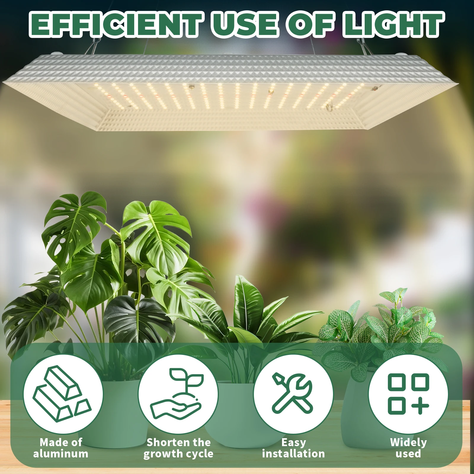 Grow Lights for Indoor Plants Full Spectrum LED Grow Lamp 1000W Full Spectrum Plant Grow Light for Hydroponics Greenhouses