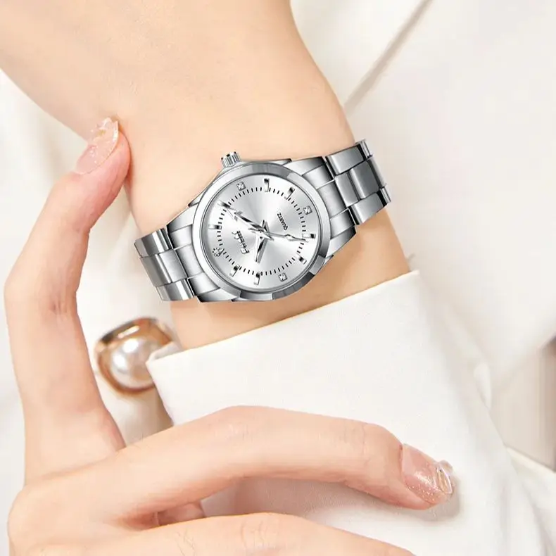 Модные элегантные женские часы, повседневные простые кварцевые часы со стальным ремешком для женщин, браслет, роскошные женские наручные часы Reloj