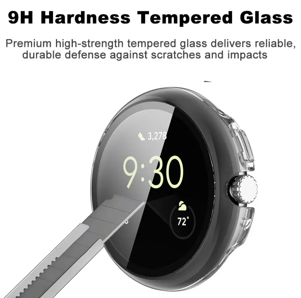PC Case for Google Pixel Watch 5 4 45mm HD Tempered Glass All-Around Bumper Anti-fall Accessories For Pixel Watch 5 4 41mm Cover