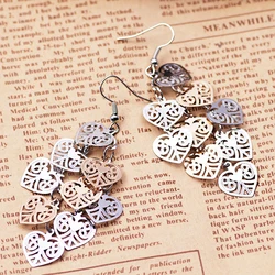 Heart Filigree Earrings Exquisite Hollow Out Heart Shape Earrings for Women Fashion