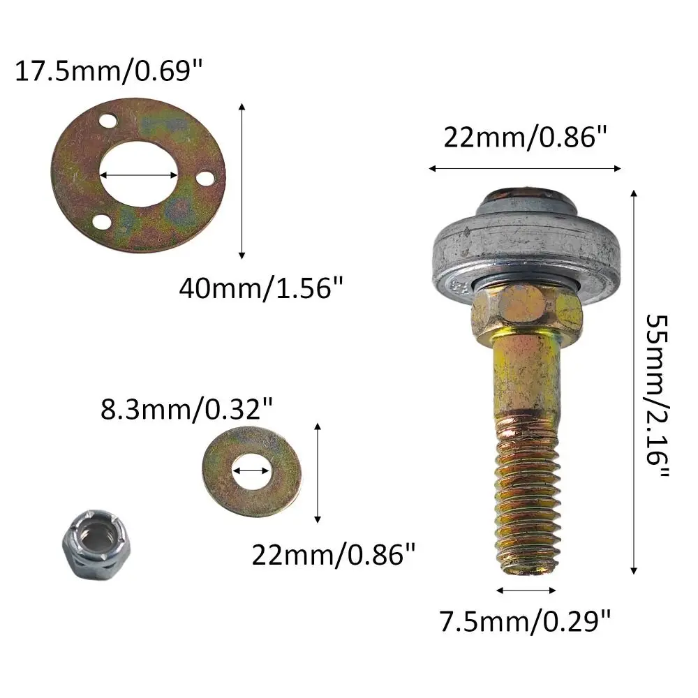 4pcs Hardware Rocking Chair Bearing Screws Kits Bearing Glider Connecting M8x55mm Bearing Connecting Pieces