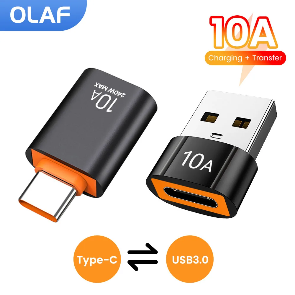 Olaf 10A OTG USB 3.0 To Type C Adapter USB C Male To USB Female Converter Fast Charging OTG For Macbook Laptop Xiaomi Samsung