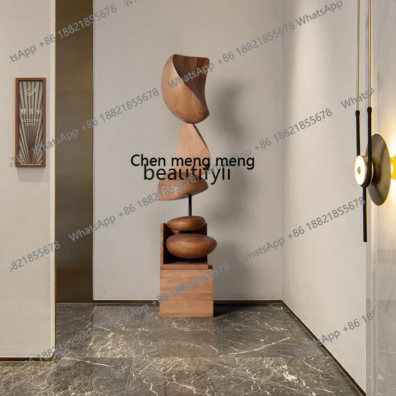 D96 Art sculpture floor-to-ceiling ornaments B & B tea room porch Hotel staircase creative wood carving soft decoration