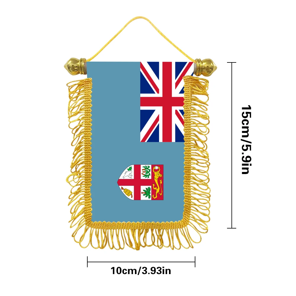 Fiji small hanging flag 10x15cm triangular flag car decoration hanging flag double-sided pattern with suction cup