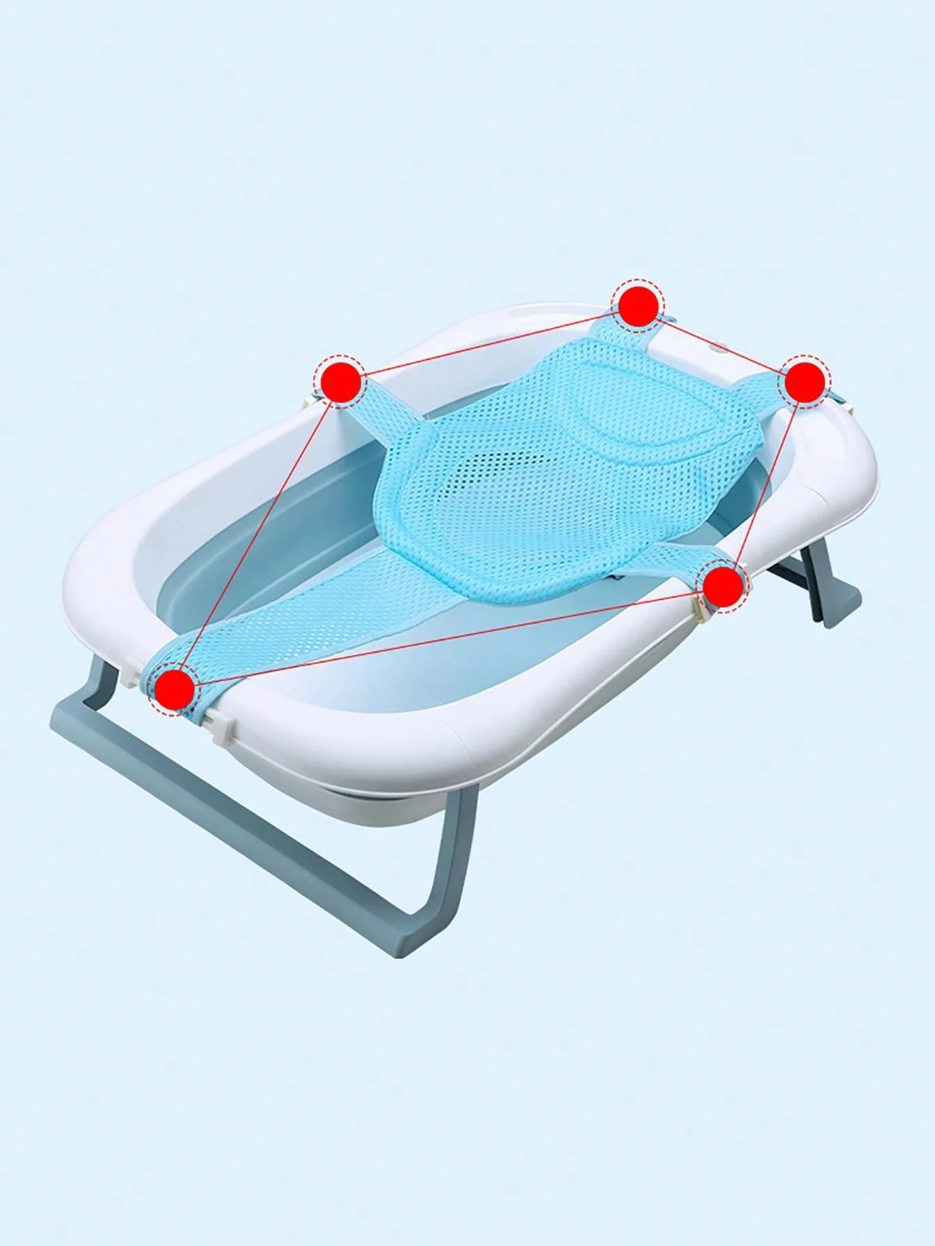 1PC Baby Bath Net Baby Bath Pad Suspension Pad Spinal Bath Stand Five Buckle Connection Secure Baby Bath Tub Universal