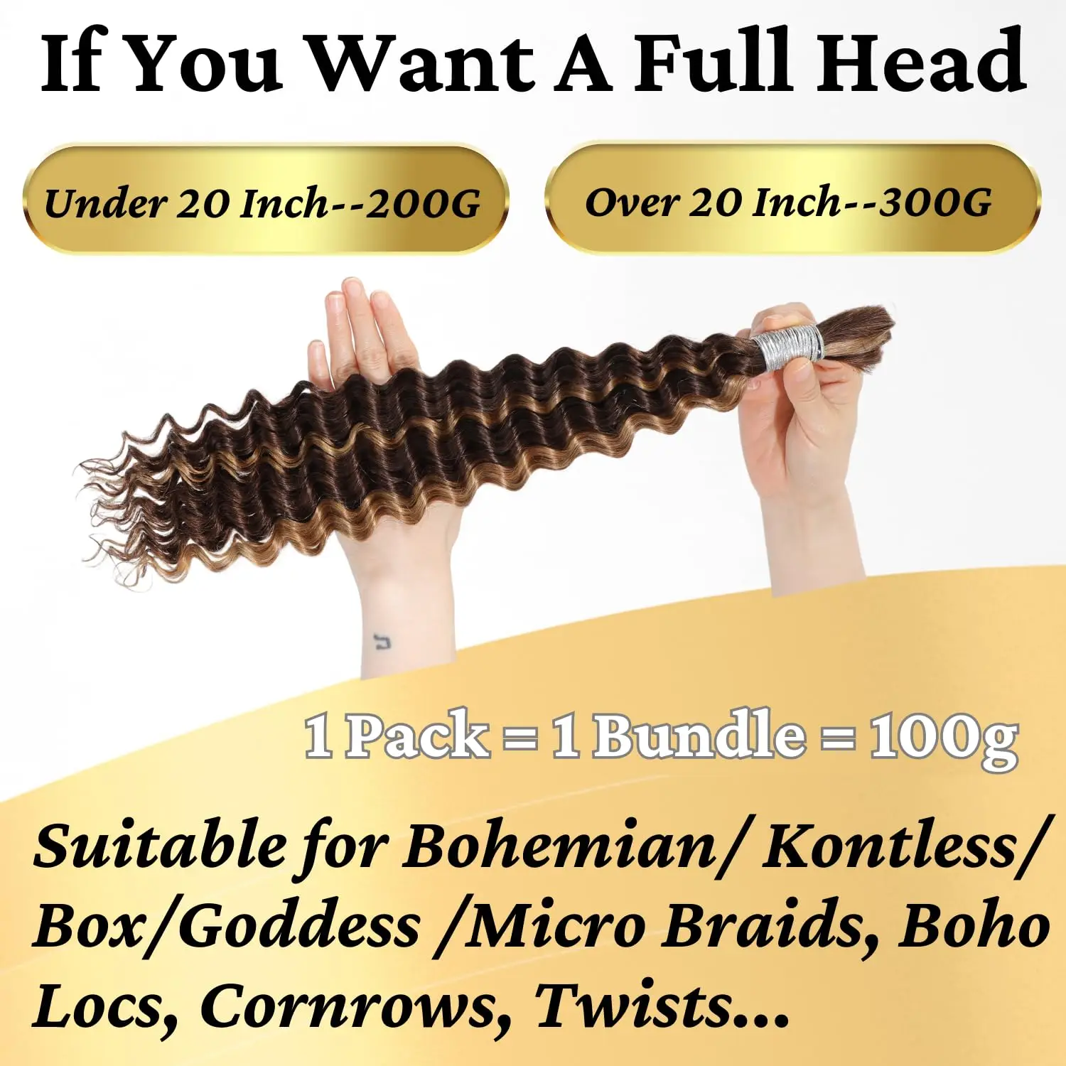 427 Highlight Bulk Menschliches Haar Zum Flechten Honig Blonde 24 Zoll Tiefe Welle Menschliches Haar Bundles Keine Schuss Bundles Brasilianische extensions