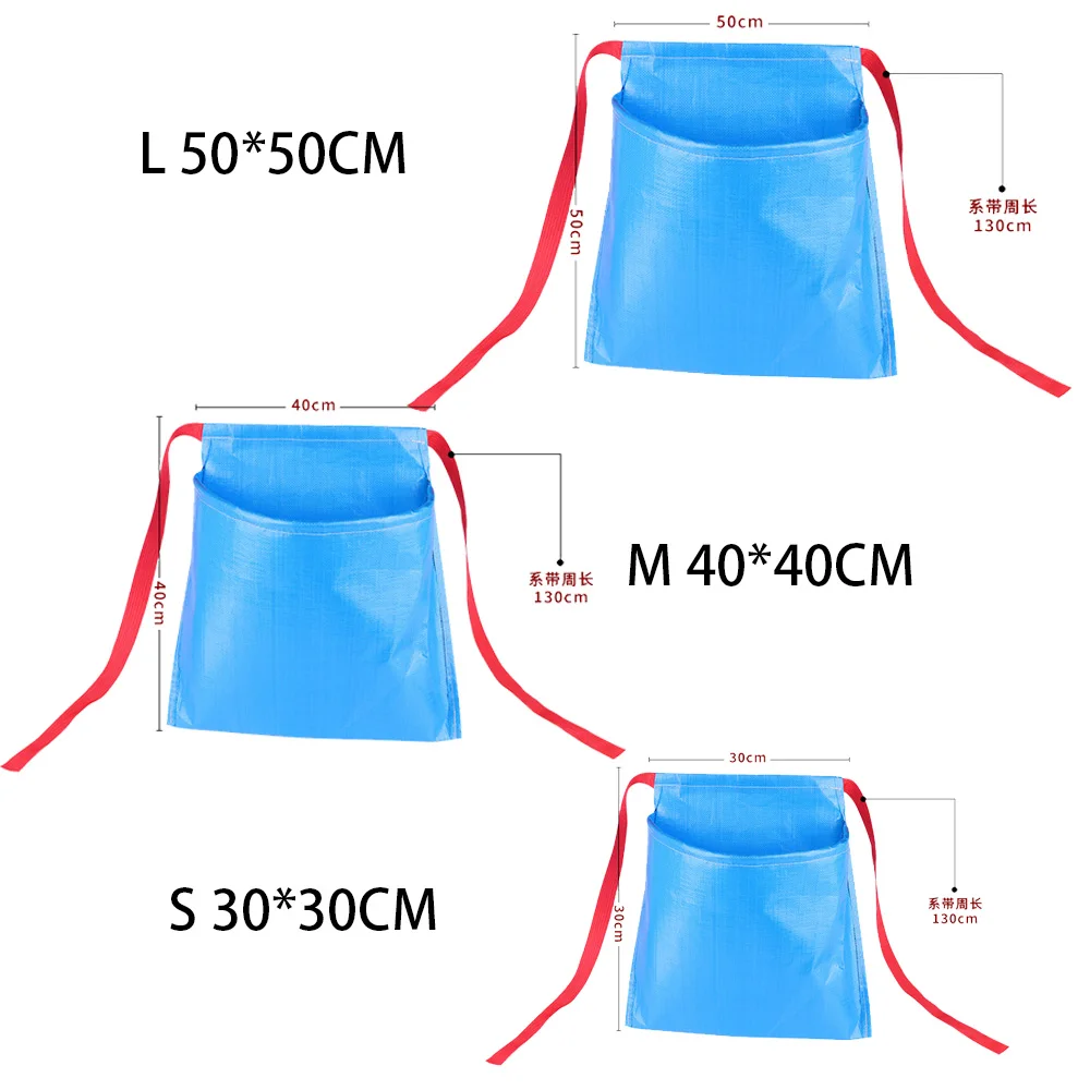 3 Pack Fruit Picking Apron Set Nylon Harvest Apron with Adjustable Waist Strap and Roomy Collection Bags for Garden Use