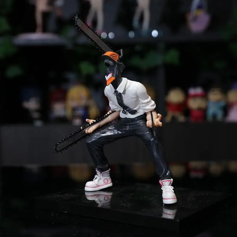 Figurki Chainsaw Man Chainsaw Devil Denji Pochita Scena Krzyku Figurki Akcji Ozdoba na Biurko Model Dekoracyjny Modne Zabawki Statuetka Prezent