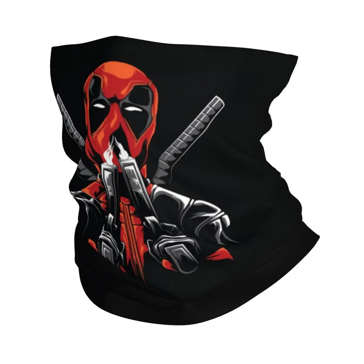 Custom Deadpool Cartoon Superhero Bandana Neck Gaiter UV Protection Face Scarf Cover Women Anime Cosplay Headwear Tube Balaclava