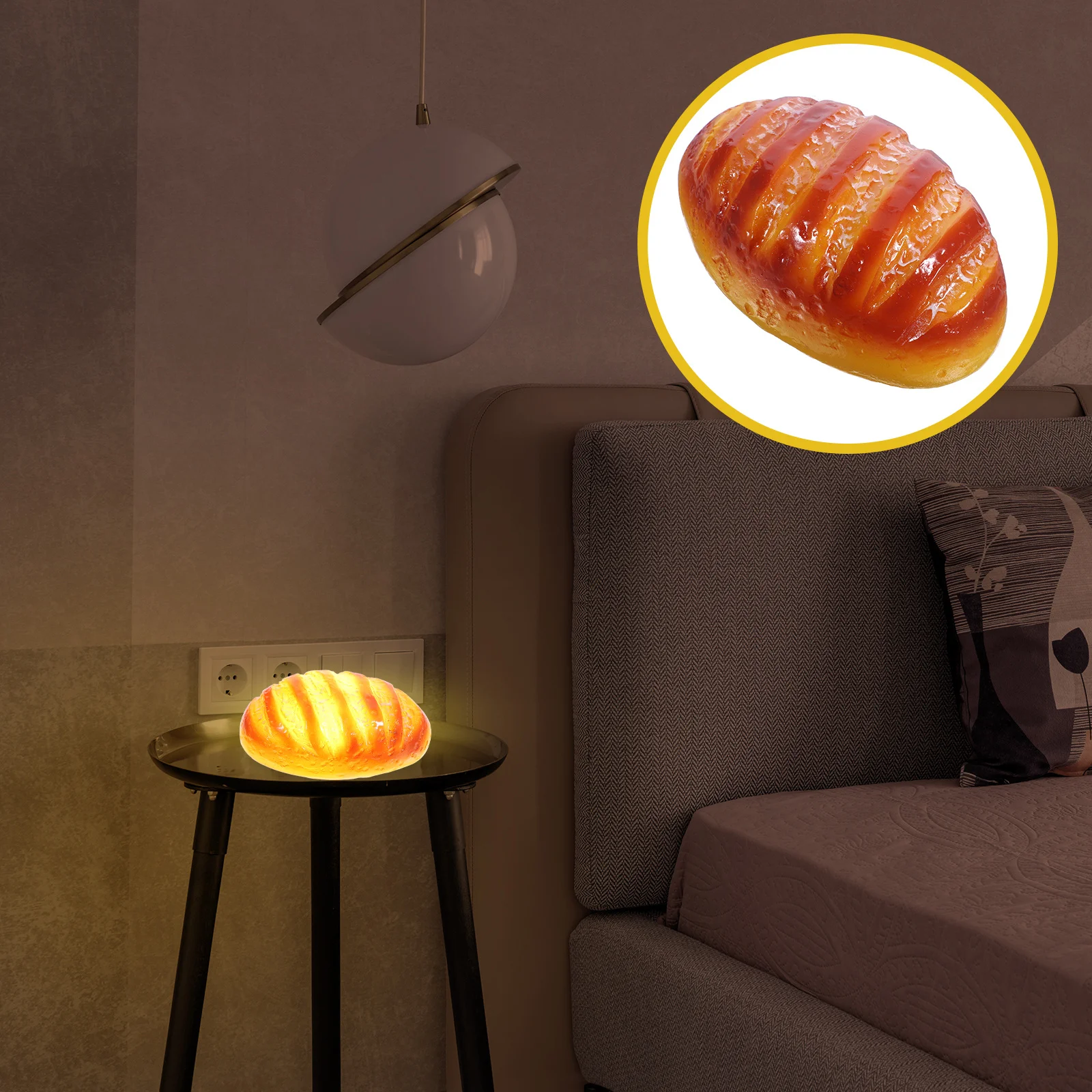 

1Pcs Mini Bread Night Lamp Creative LED Decorative Light Desktop Lamp Home Decoration Bedside Night Light Gift