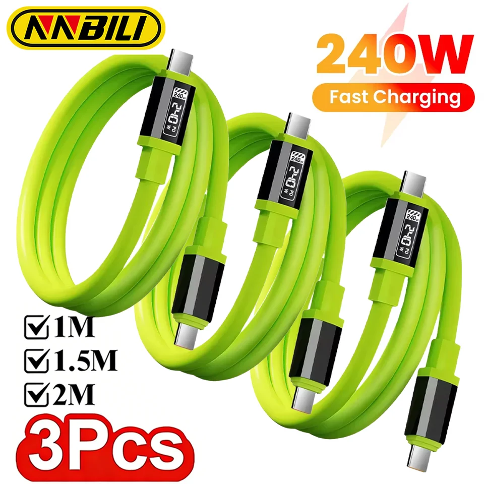 Cable USB Tipo C 240W PD Carga Rápida para iPhone Samsung Xiaomi Huawei, USB C a USB C Carga Rápida