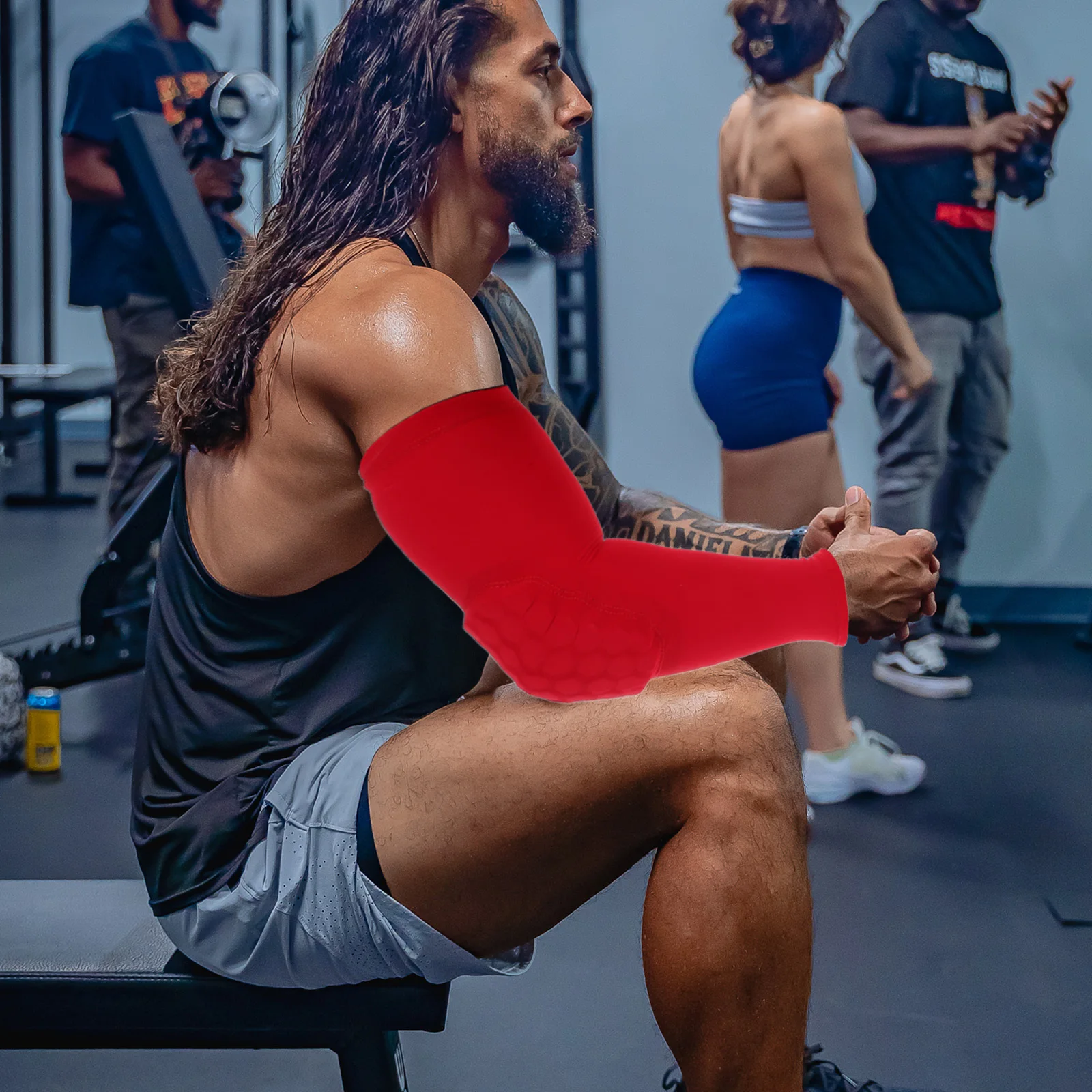 Honingraat ademende elleboogmouw anti-botsing sportbeschermer voor basketbal volleybal fietsen fitness zachte elleboogbeschermers