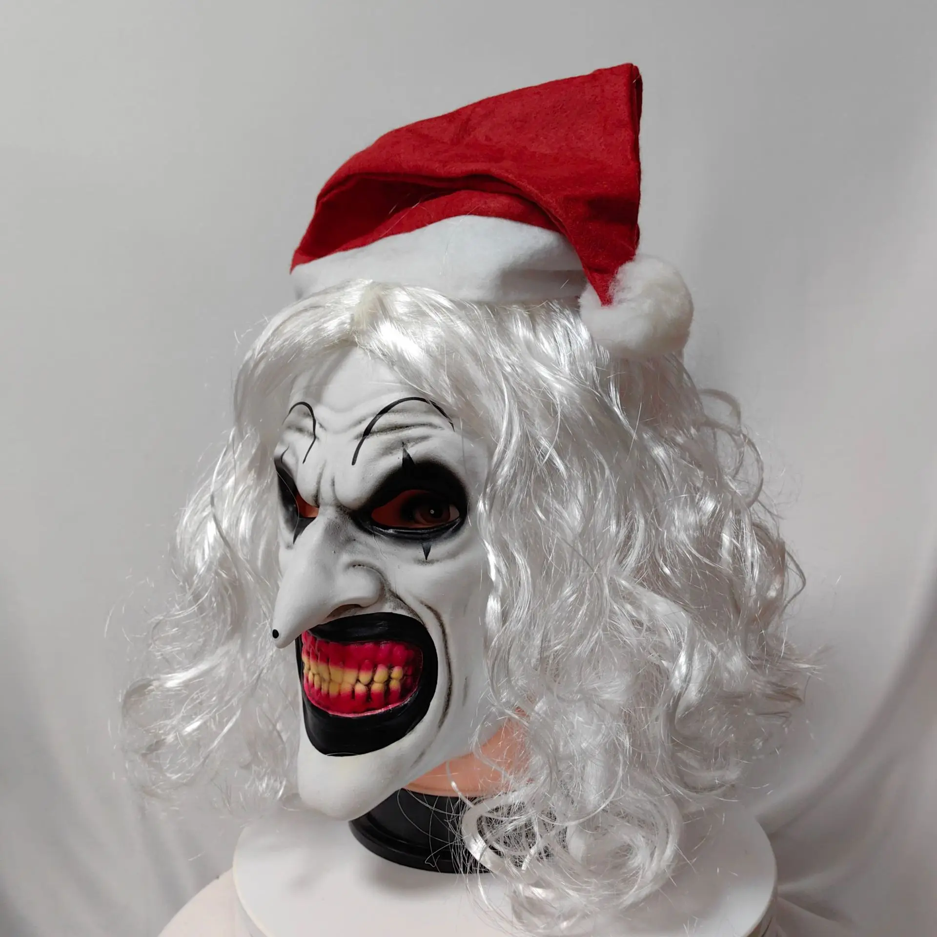 2024 Halloween Horror Role-play Soul Broken Clown Mask Movie Terrifier Joker Head Cover Latex Christmas Scary Props Cosplay