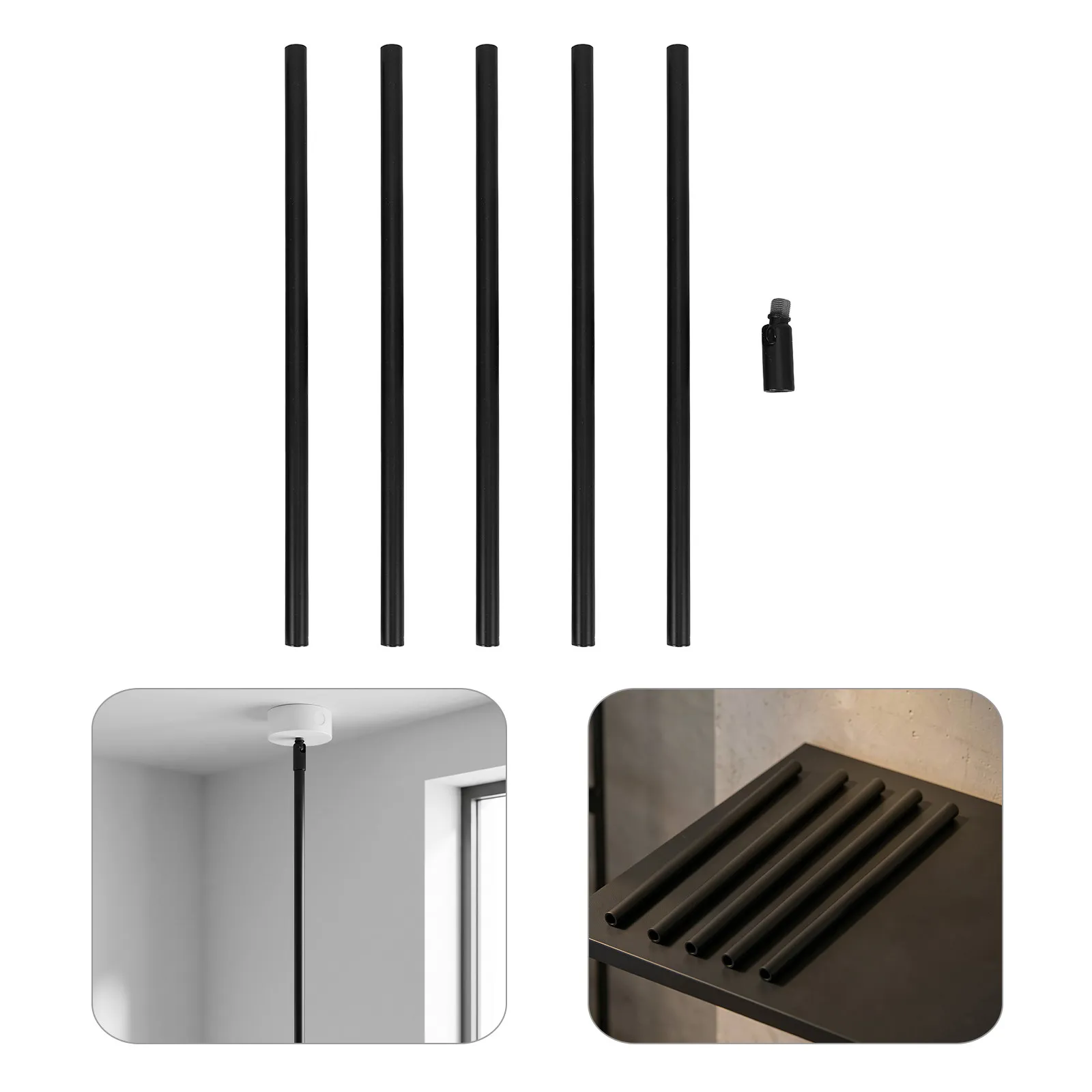 1Set M10 Threaded Tube for Lamp Pipe Pendant Light Extension Rod Ceiling Fan Hollow Rod Sloped Ceiling Adapter Lighting Fixture