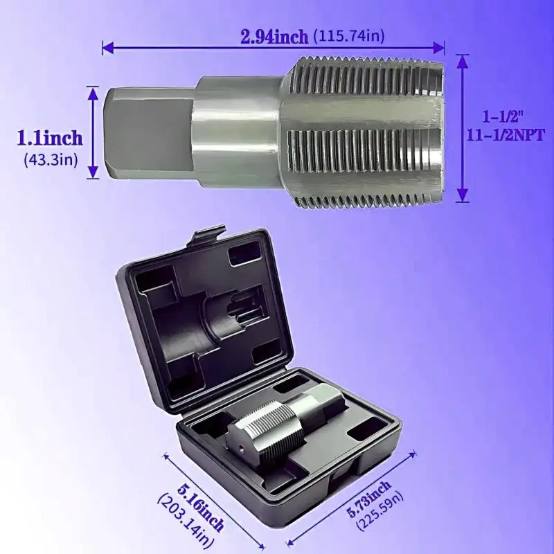 Профессиональный метчик 1-1/2NPT для восстановления трубной резьбы в водопроводных системах 37JD