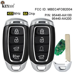 KEYECU 433MHz ID6A Chip P/N: 95440-AA100 95440-AA200 MBEC4FOB2004 Inteligentny pilot zdalnego sterowania bezkluczykowego do Hyundai Elantra 2020-2023