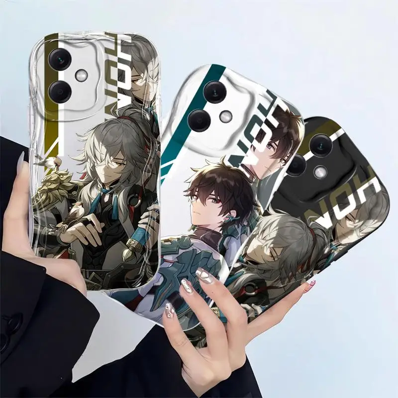 

Wave Pattern Solid Color Cream for Redmi Note 13 11S 10 10C 13Pro 5g 9 13C 12S 9C funda phone cases Honkai Star Rail Jing Yuan