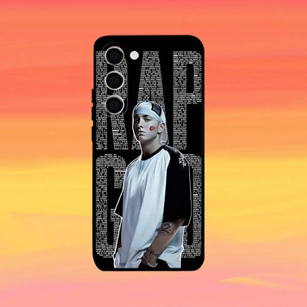 حافظة هاتف هيب هوب S-Slim Shady E-Eminems لهاتف سامسونج جالاكسي A73، A21s، A22، A31، A52، A53، A71، A41 غلاف أسود ناعم