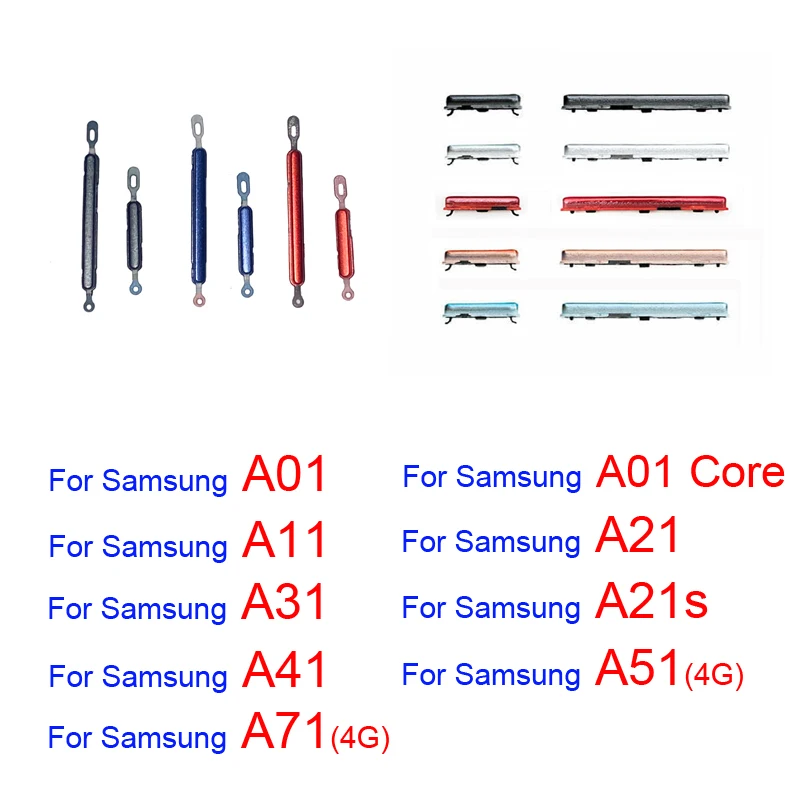 For Samsung Galaxy A01 Core A11 A21 A21s A31 A41 A51 A71 4G Phone New Power Volume Side Button On Off External Key Part