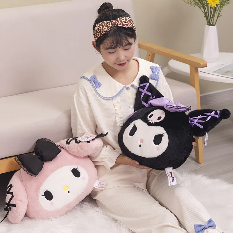 Sanrio Cute Kuromi Melody Back Cushion Headrest Car Seat Chair Lumbar Support Cushion Throw Pillow Home Decor Gifts Girl