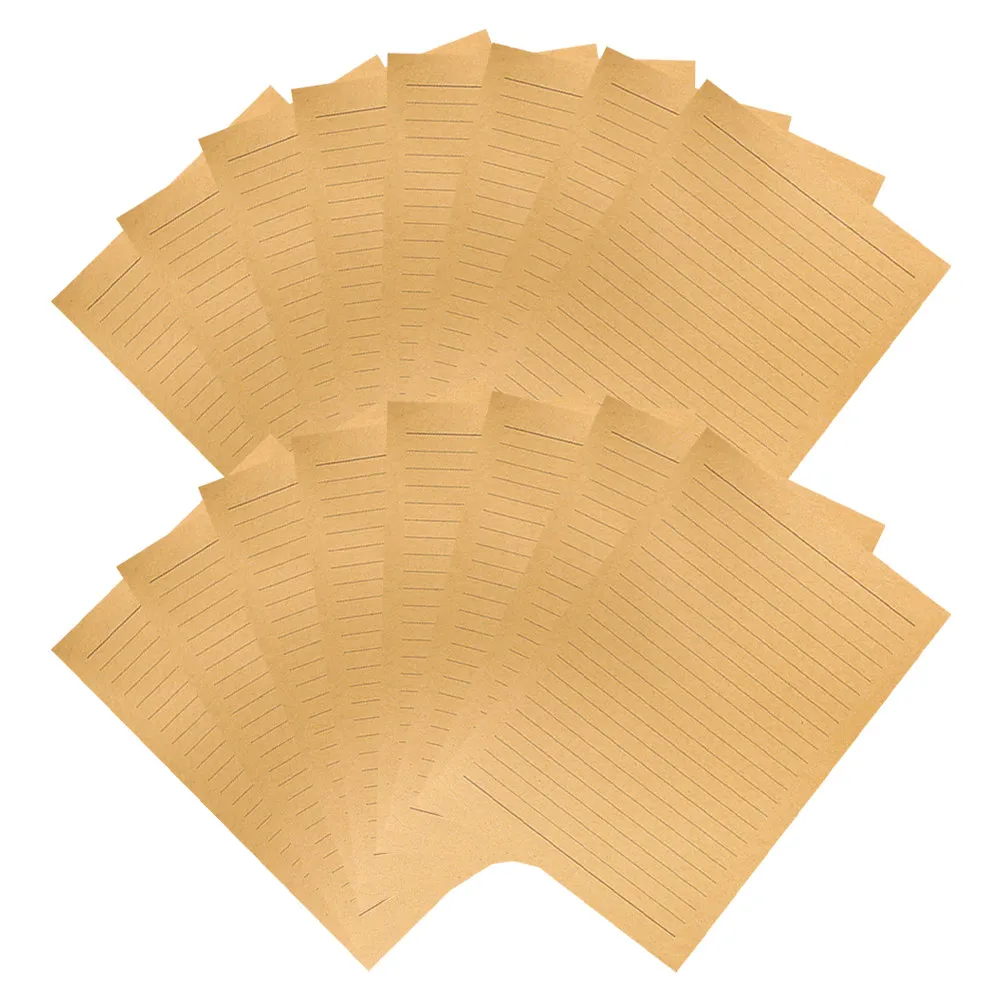 

50Pcs Kraft Stationery Paper Vintage Retro Lined Writing Letter Paper for Invitations Letters Calligraphy Sketching