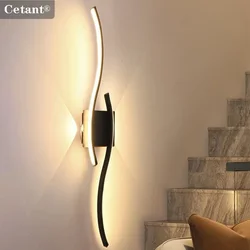 LED 스트립 벽 램프 60/80/100/120CM 원격 제어 이중 곡선 빛 머리맡 거실 침실 홈 장식 Led 조명 램프