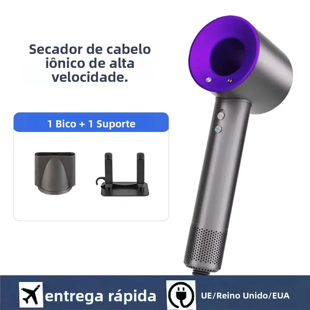 Secador de Cabelo Iônico Profissional, Secador de Alta Velocidade de 1800W com Difusor e Bico, Cuidado Capilar com Temperatura Constante, Potente AC M