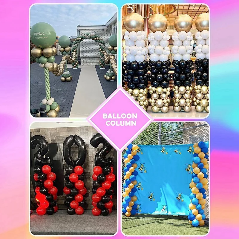 バルーンコラムスタンドキット1個、高さ7フィートの調節可能なバルーンタワーピラー、再利用可能な金属製伸縮式デザイン-a27r