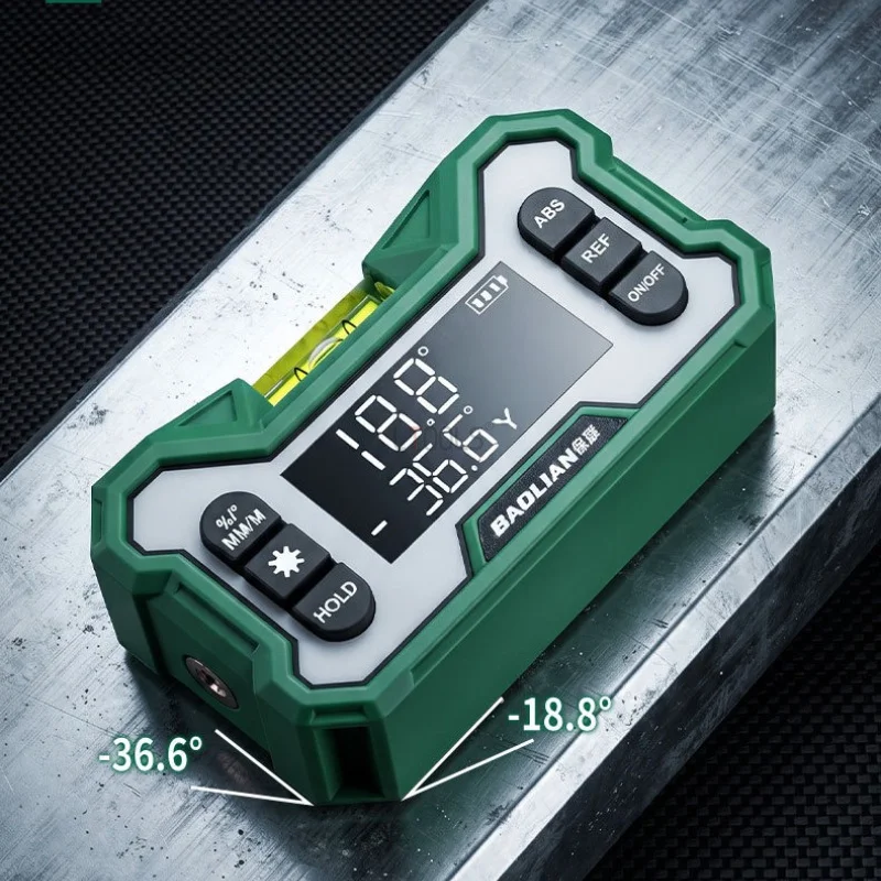 New Digital Laser Inclinometer with Double Strong Magnets Level Box High Precision Electronic Angle Gauge Cross Laser Protractor