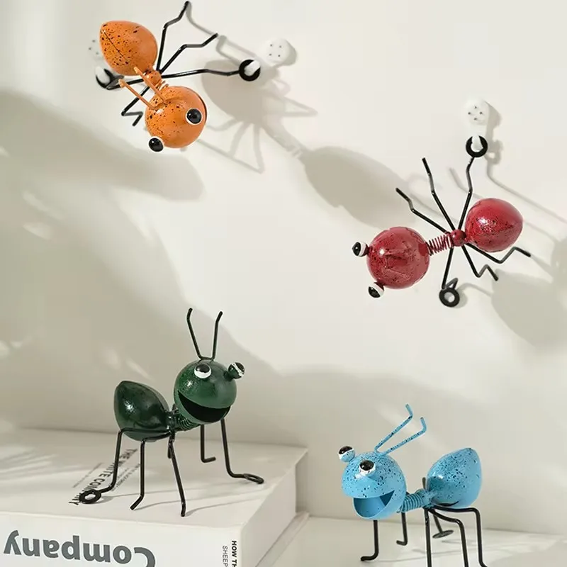 Iron Ant Ornament Garden Creative Home Ornament Simulation Ant Wall Hanging Home Decoration Crafts Outdoor Garden Decoration