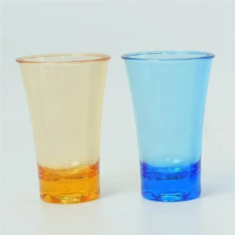 ABLK Polystyrene Shot Glasses 24Pcs 30Ml For Spirits, Cocktails- Multicolored Ombre Design
