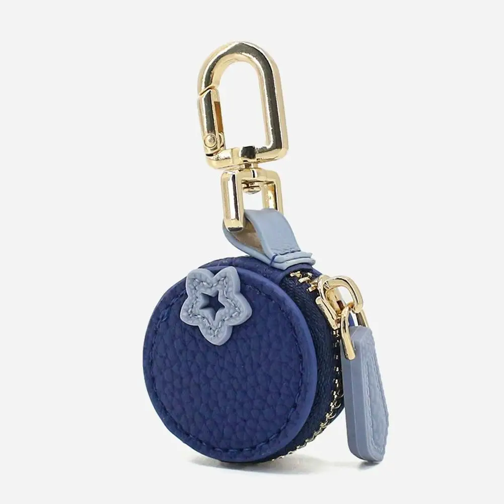 Frucht-Charm-Münzbörse, Kirsch- und Blaubeer-Design, niedliche PU-Leder-Anhänger-Schlüsseltasche, Kopfhörertasche, Mini-Aufbewahrungstasche