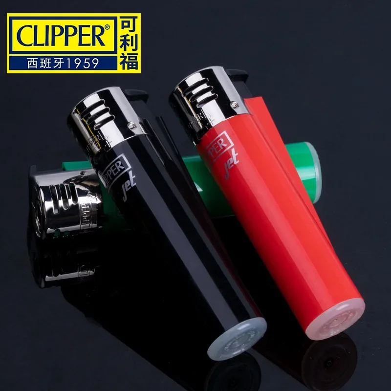 Clipper Creative Jet Lighter Direct Burning Gasoline Butane Lighter Inflatable Windproof Lighter Can Be Wholesale