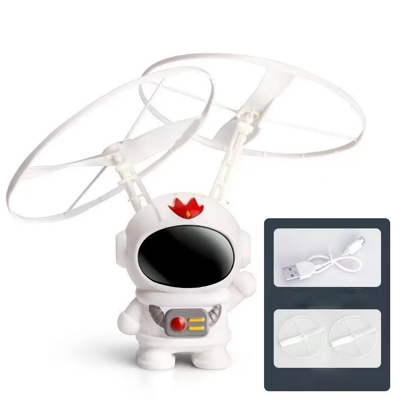 Mini Astronaut Drone Cartoon Spaceman USB Charging Hand Control Helicopter Flying Robot Toy for Kids Creative Gift
