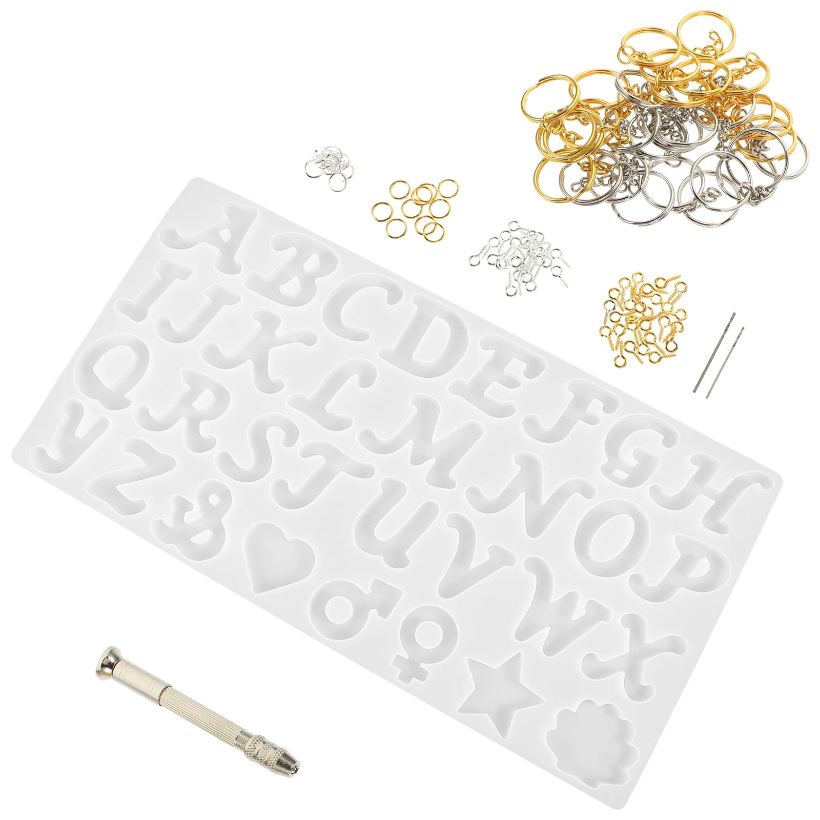 

Letter Keychain Mold Pendant Silicone Handmade Epoxy Jewelry Resin Molds Alphabet